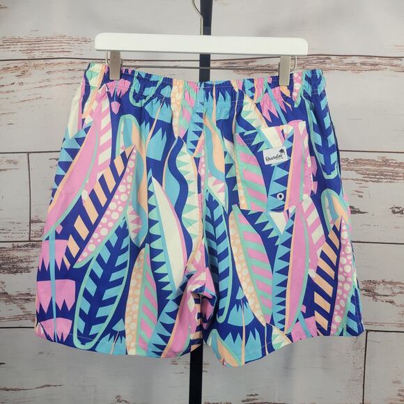 Boardies Men's Swim Trucks Shorts Retro Blue Pink Print Size XL - Picture 2 of 7
